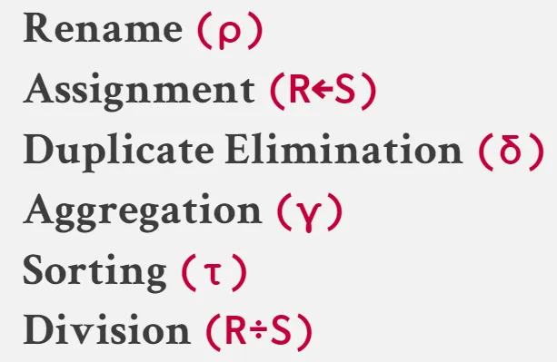 sql extra operations